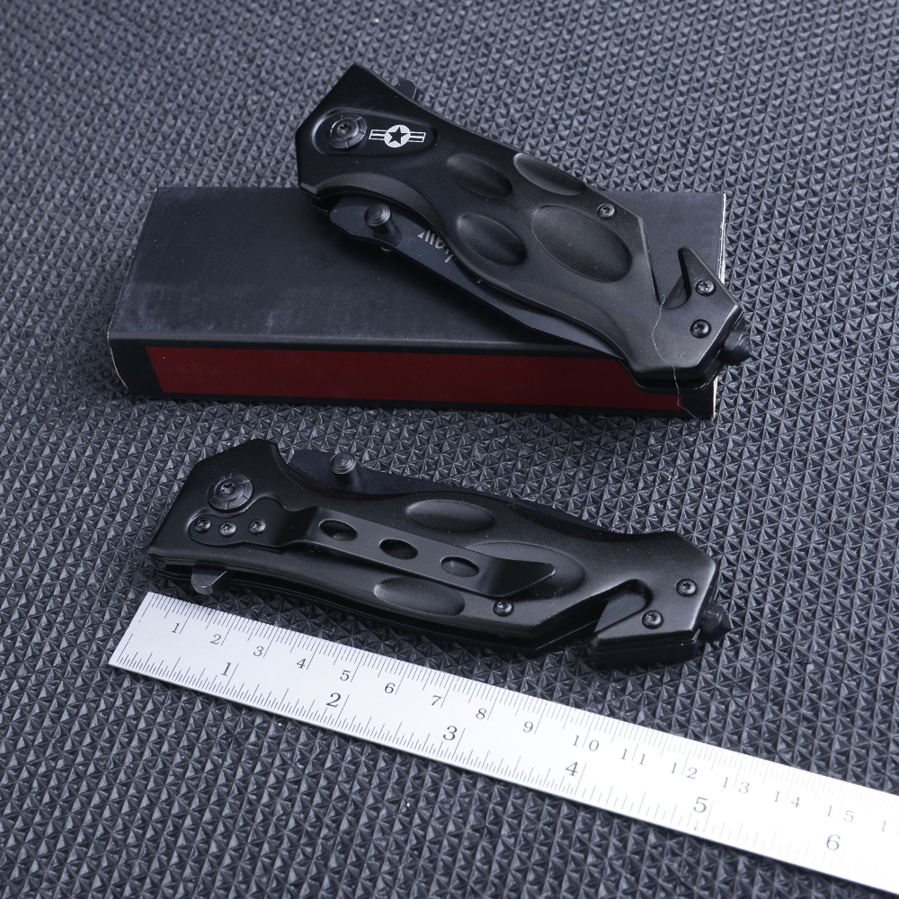 KS-146-มีดเดินป่า มีดแคมปิ้ง Kershaw Black Folding Knife มีดพับ ด้ามมีดอลูมิเนียมใบมีดดำ มีดยาว 20.5ซม. ชิ้น 350 กรัม