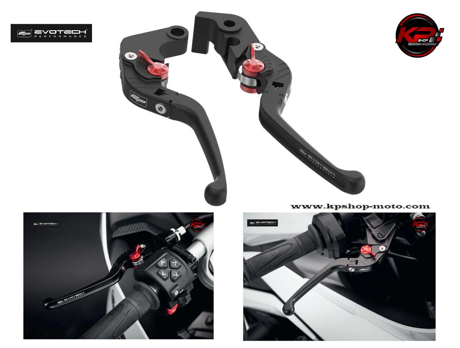 มือเบรค มือครัช Evotech Evo Folding Clutch and Short Brake Lever set - Triumph Trident 660 (2021+)