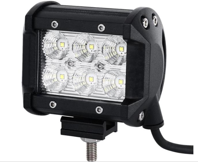 X4 เเพ็คคู่ สุดคุ้ม !! LED SPOT BEAM ไฟสปอร์ตไลท์ ไฟหน้ารถ ไฟท้าย สว่างมาก สำหรับรถยนต์ มอเตอร์ไซต์ บิ๊กไบท์ AGV 18 Watt 12V-24V เเสงขาว งานพรีเมี่ยม จำนวน 4 ชิ้น
