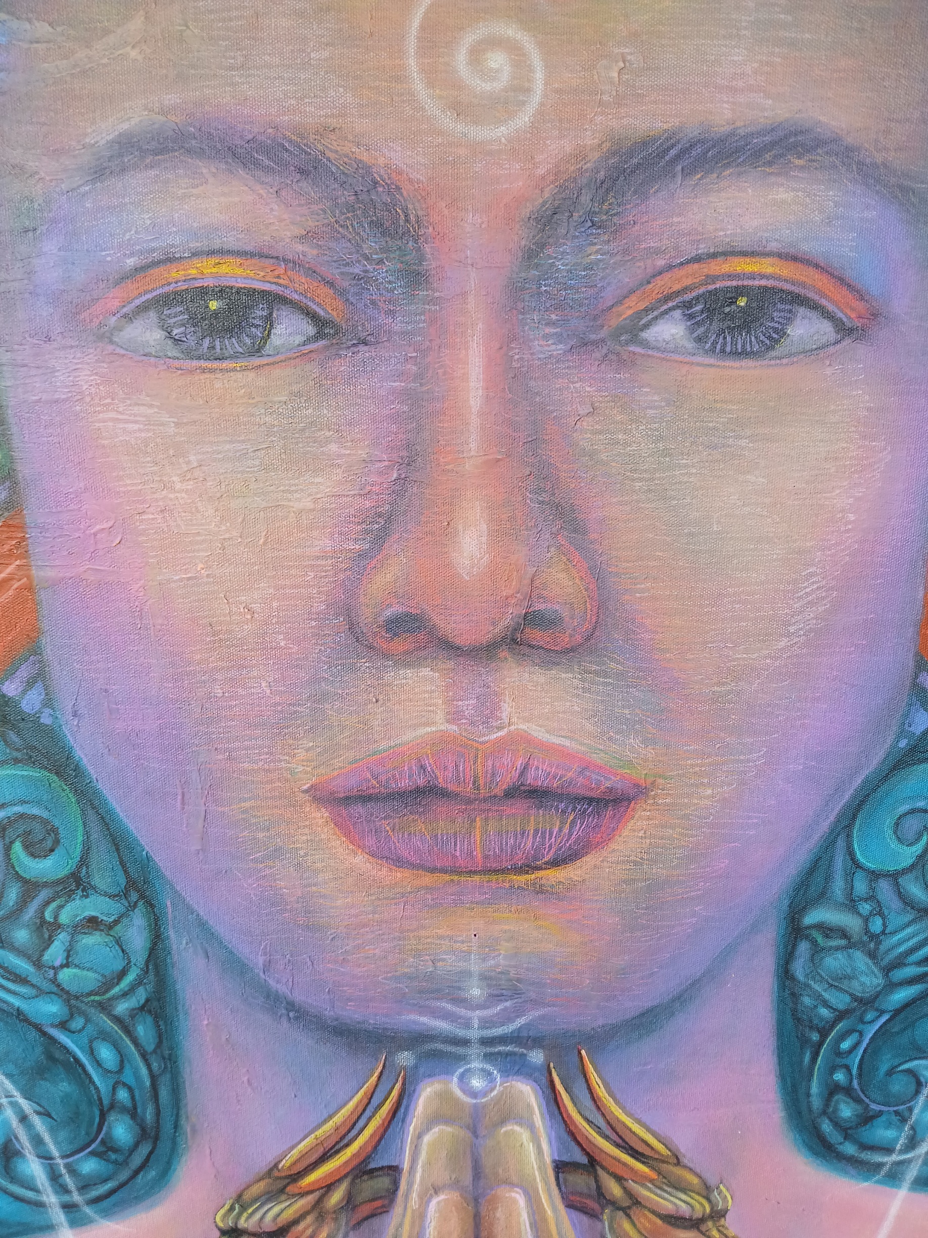 "เพลงชาติ" สีอะครีลิค บนเฟรมผ้าใบ ขนาด 130 cm. x 150 cm.