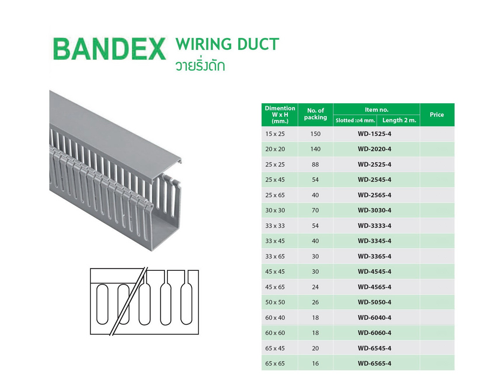 รางวายดัก WD-2545-4 BANDEX