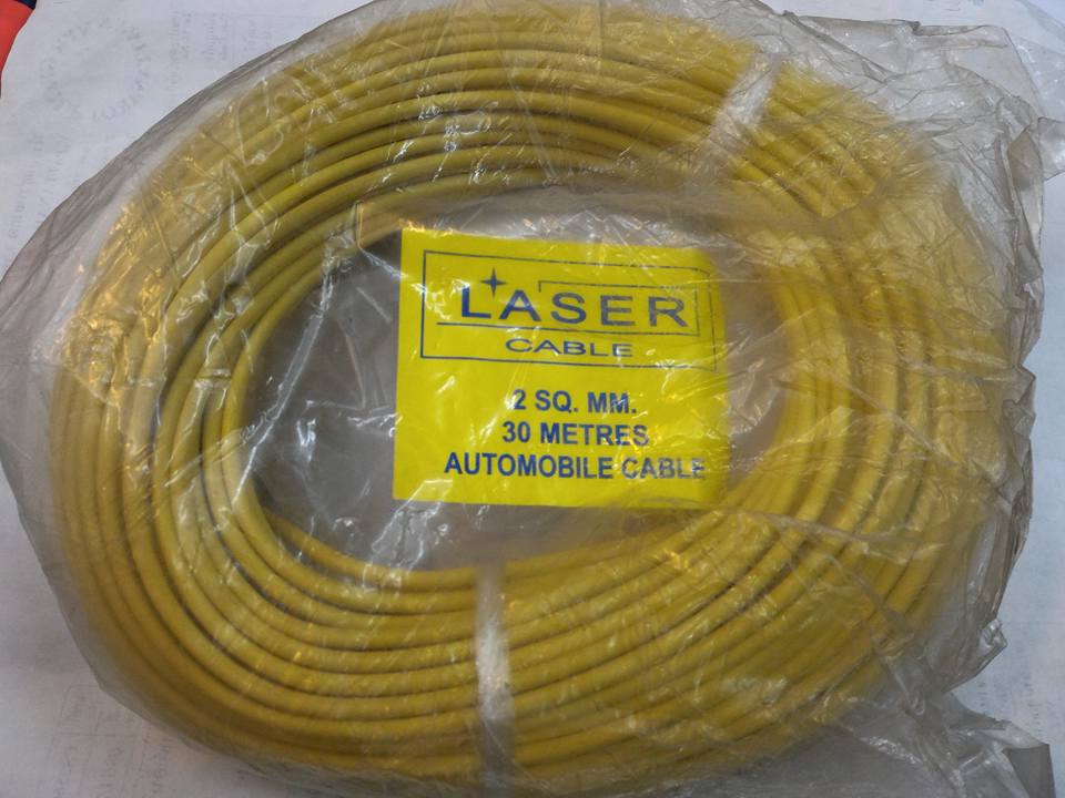 สายไฟอ่อนสีเหลืองเดินวงจรขนาด2มม.เส้นทองแดงฝอย1ม้วนยาว30เมตรWIRE COLOR YELLOW 2.0MM สายไฟ2SQMM1ม้วน=30เมตรยี่ห้อLASER CABLEสายไฟ2มม.สีเหลืองราคาม้วนล่ะ