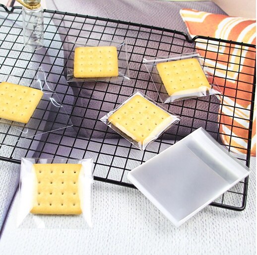 (100ใบ) ถุง OPP ฝากาวสำหรับใส่คุกกี้ สบู่ ขนม แบบมีแถบกาวในตัว (เนื้อด้าน,เนื้อใส)