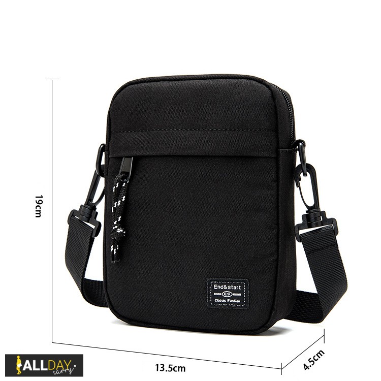 มาใหม่! NY27 กระเป๋าสะพายข้าง สีดำ สวยเท่ ผ้า Nylon กันน้ำ ผู้ชาย ผู้หญิง