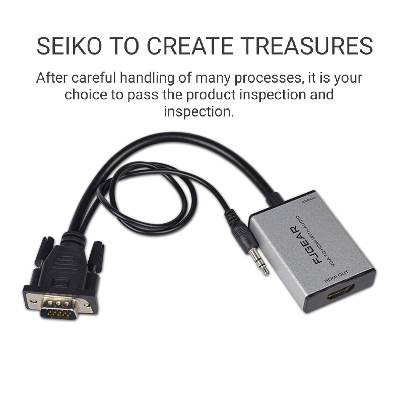 FJGEAR FJ-VH002 VGA to HDMI Connector With Audio USB