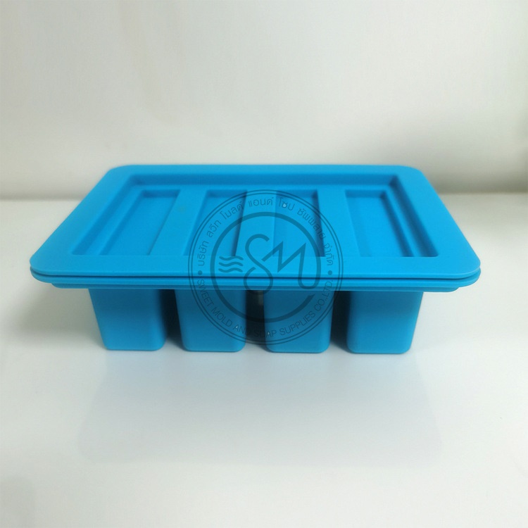 แม่พิมพ์สี่เหลี่ยมผืนผ้าพร้อมฝาปิด ขนาด95กรัม 4ช่อง