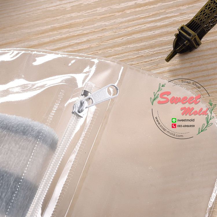 ถุงซองพลาสติกใสขอบมนแบบมีซิปรูด 28x42 cm. 50 ชิ้น รหัสสินค้า : 005447