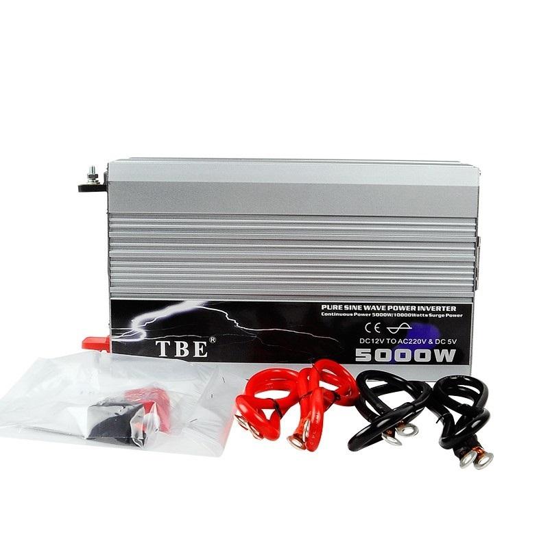 TBE Power Inverter อินเวอร์เตอร์ 5000W รุ่น Pure Sine Wave (DC 12V TO AC 220V) กระเเสไฟบริสุทธิ์ คลื่นไฟนิ่ง เครื่องแปลงไฟรถเป็นไฟบ้าน หม้อแปลงไฟ ตัวแปลงไฟรถ ใช้อุปกรณ์ไฟบ้านได้ในรถ เครื่องเเห่เสียง [ เเท้ 100 % ]