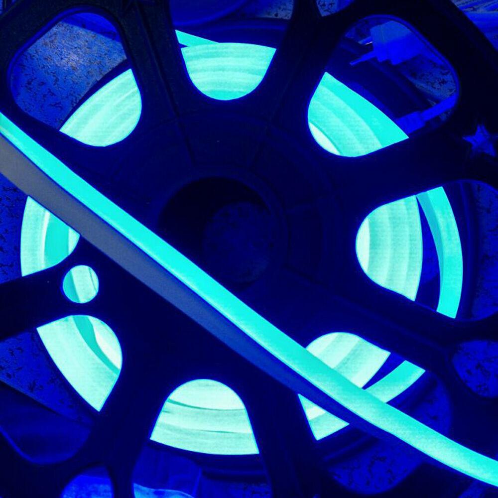 [ฟรี !ปลั๊กหัวจ่าย 3 เส้น] LED Neon Flex ม้วน 50 เมตร ไฟเส้น led นีออนเฟล็กซ์ ไฟแอลอีดีนีออนดัด สามารถ ตัด ดัด โค้ง งอ ตกเเต่ง ได้ตามต้องการ AC220V เหมาะกับการเดินไฟซ่อนฝ้า แต่งภายในและภายนอกสถานที่ -แสงฟ้า ม้วนยาว 50 เมตร