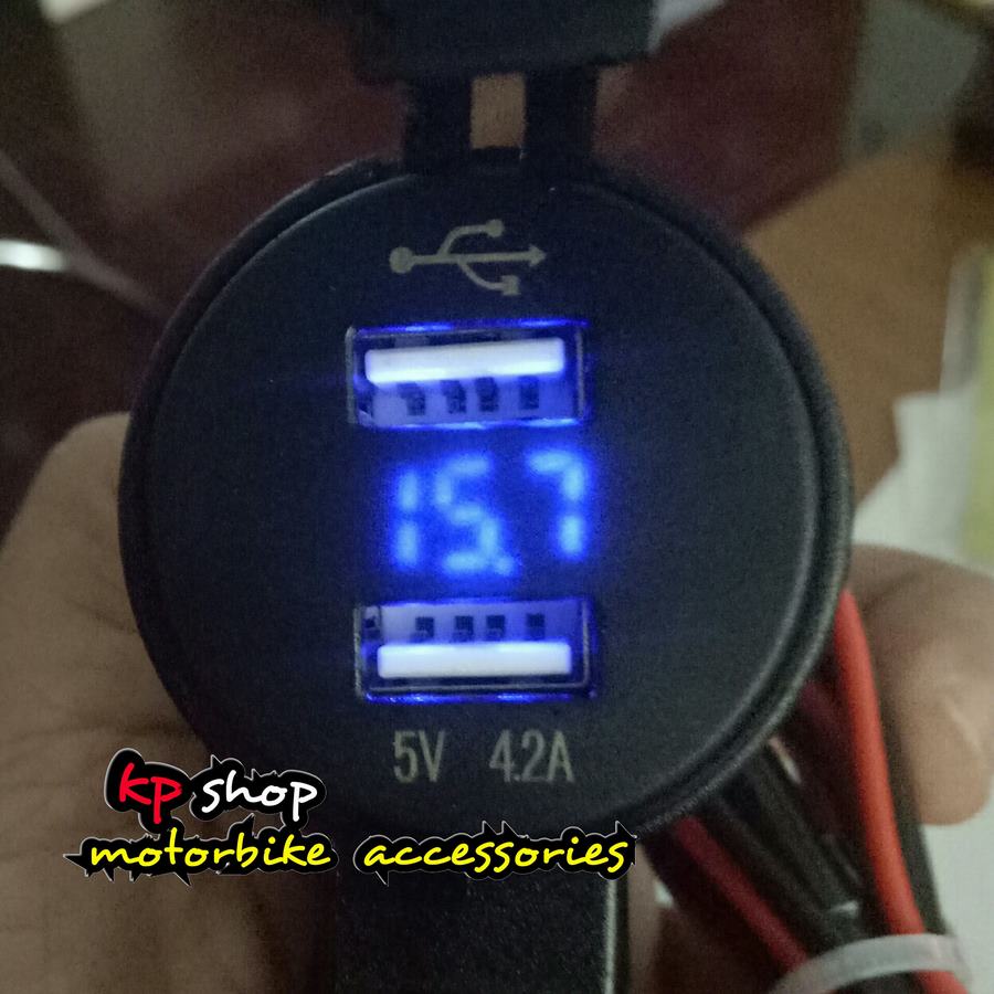 ที่ชารจ usb 2 port พร้อมที่วัดvoltmeter