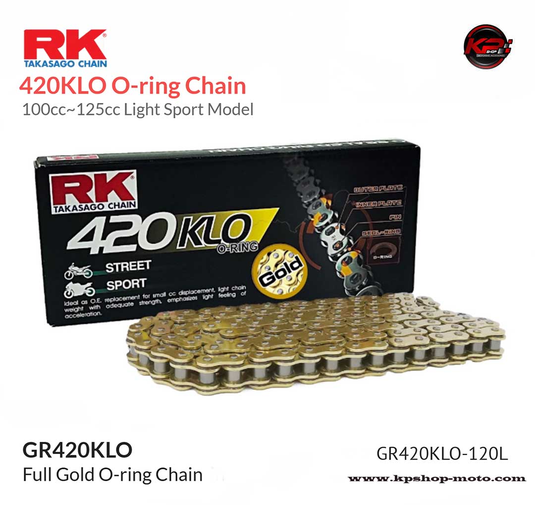 โซ่ RK สีทอง GR420KLO-120L (Full Gold O-ring Chain)