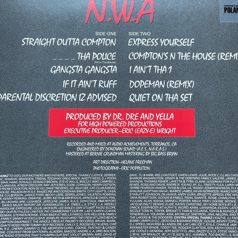 แผ่นเสียง N.W.A – Straight Outta Compton ,Vinyl, LP, Album, Reissue, EU มือหนึ่ง ซีล