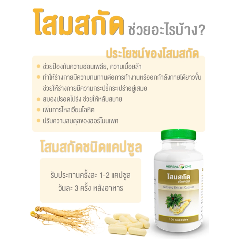 โสมสกัดชนิดแคปซูล อ้วยอันโอสถ เฮอร์บัลวัน Herbal One
