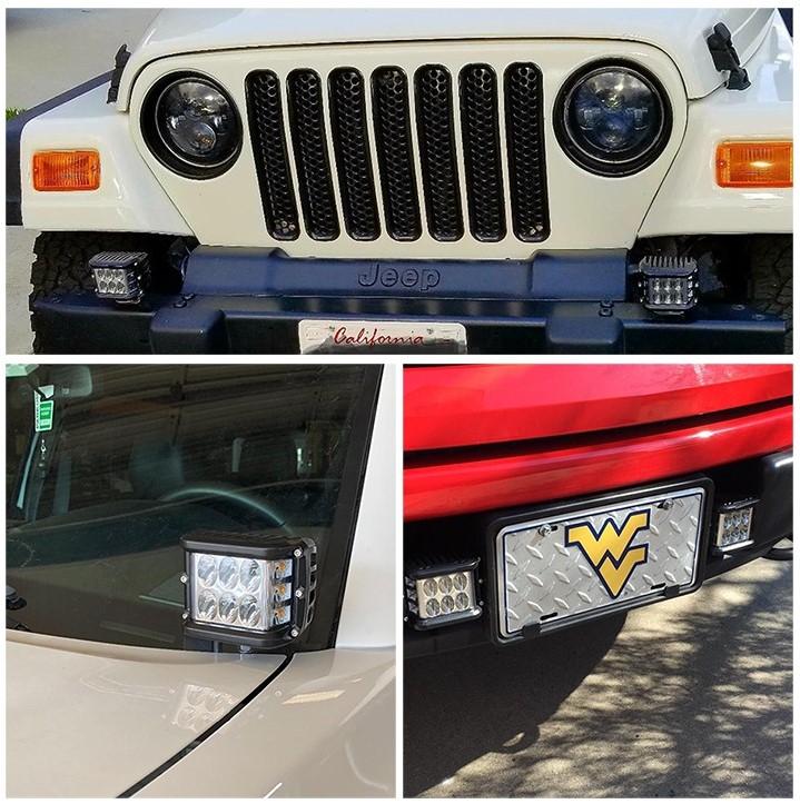 ไฟสปอร์ตไลท์ ไฟหน้ารถ ไฟฉุกเฉินติดรถยนต์ 36 Watt 12V-24V เเสงขาว ไฟด้านข้างมีให้เลือก แดง น้ำเงิน ส้ม ใช้สำหรับไฟรถยนต์ ไฟรถมอเตอร์ไซต์ บิ๊กไบค์ ATV สว่างมาก งานพรีเมี่ยม รุ่น TRI ROW SPOT BEAN LIGHT BAR 36W จำนวน 1 ชิ้น