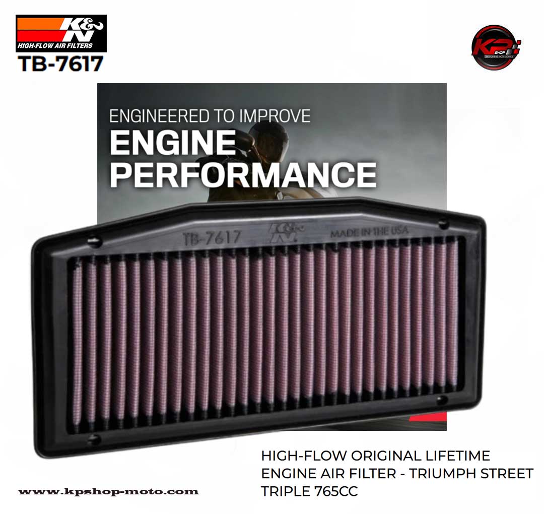กรองอากาศ K&N FOR TRIUMPH STREET TRIPLE 765CC (TB 7617)