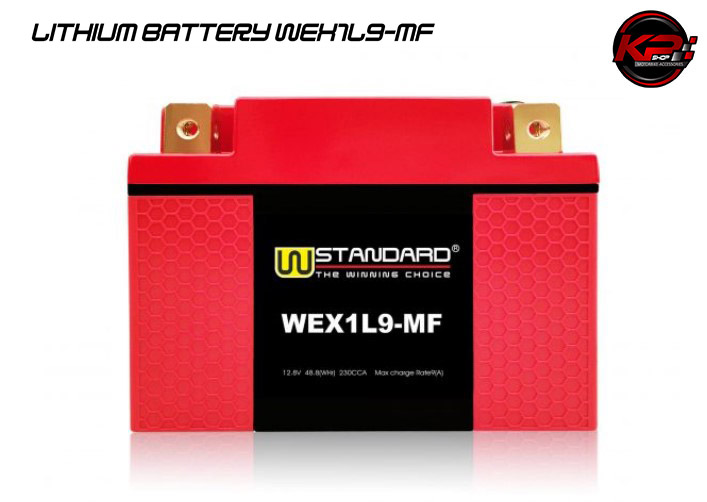 แบตเตอรี่ สำหรับรถจักรยานยนต์ E-LITHIUM WEX1L9-MF W-STANDARD