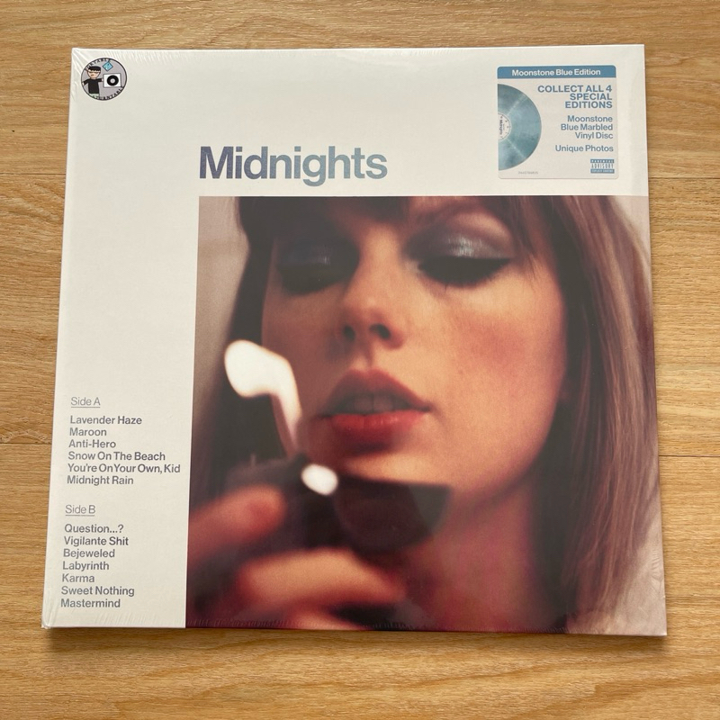 แผ่นเสียง Taylor Swift - Midnights , LP, Album, Special Edition, Moonstone Blue Marbled มือหนึ่ง ซีล *สันบนปริ
