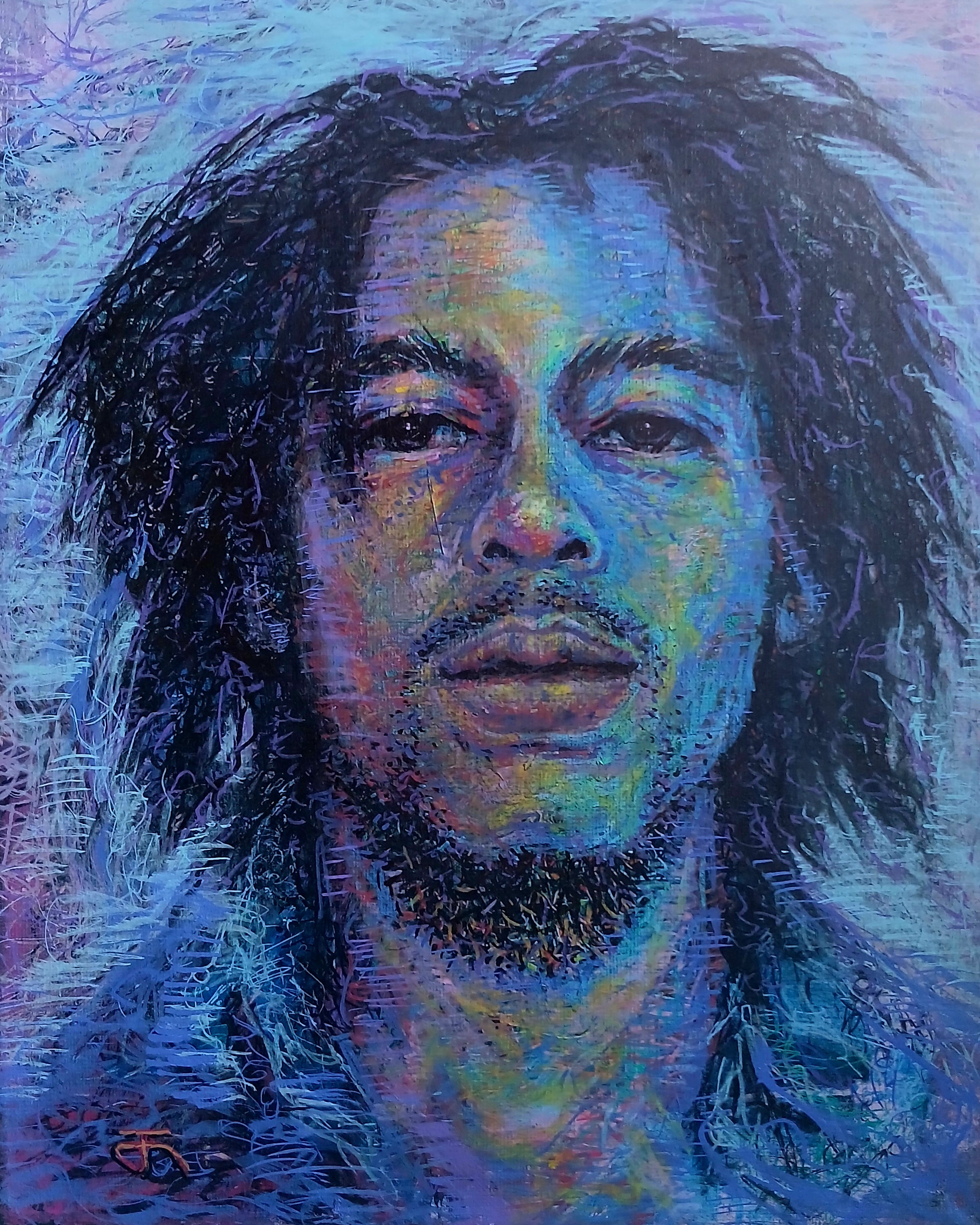 Dreadlocks สีอะครีลิคบนเฟรมผ้าใบ ขนาด 24 cm. x 29.5 cm.(ประมาณ a4) งานวาดต้นฉบับ มีชิ้นเดียว ไม่ใช่ภาพพิมพ์หรือโปสเตอร์