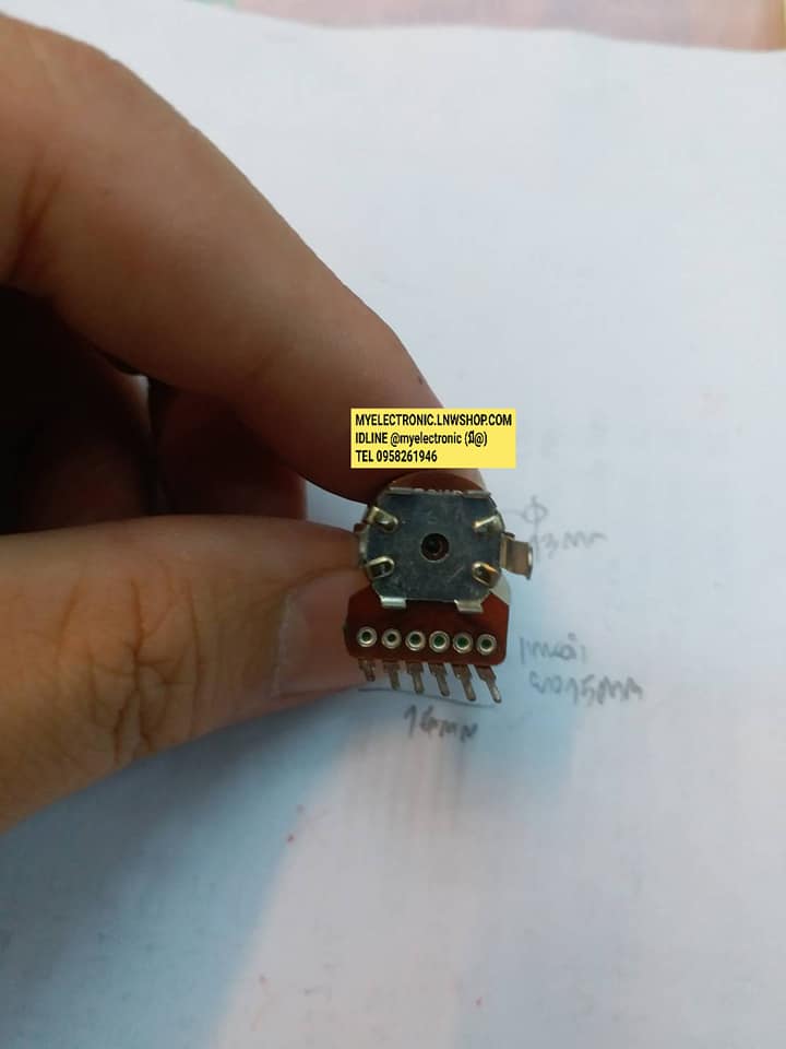 โวลุ่มB10Kโวลุ่มแกนดำโวลุ่มก้านดำ6ขาตัวอ้วน13มม.แกนยาว15มม.โวลุ่มB103โวลุ่ม10kB