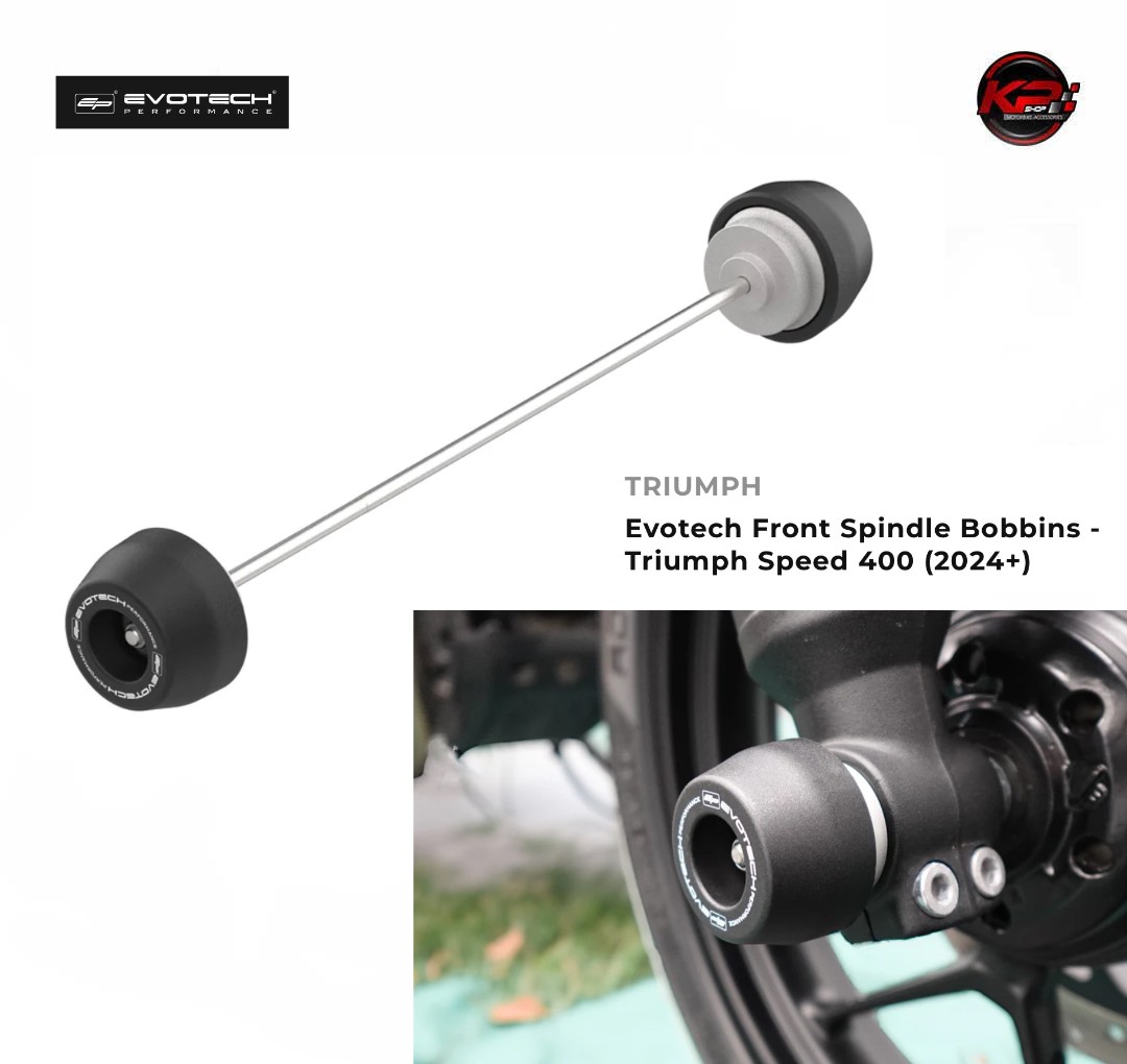 กันล้มหน้า Evotech Front Spindle Bobbins - Triumph Speed 400 (2024+)