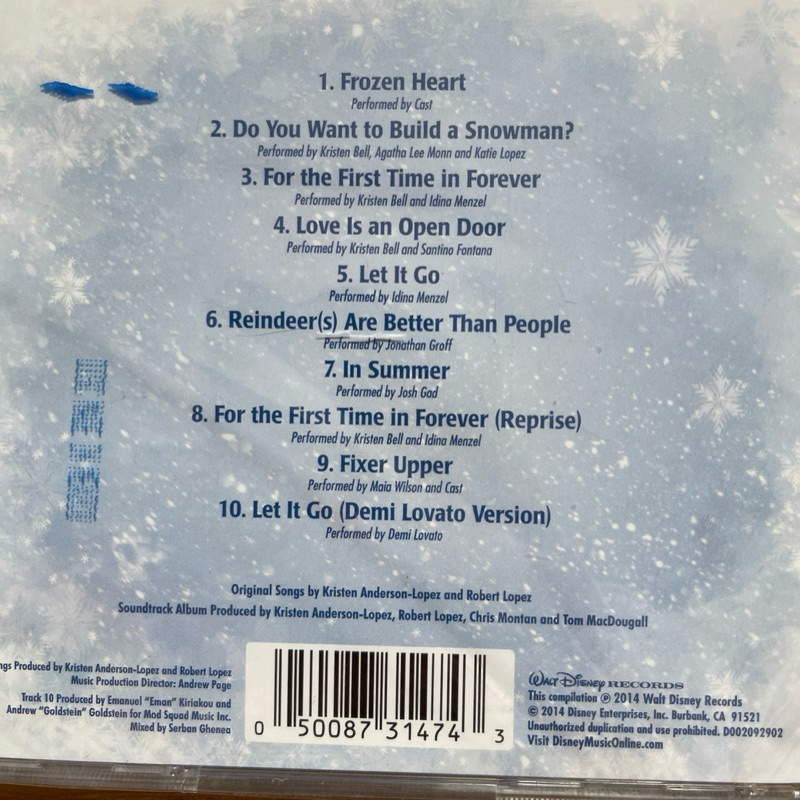CD ซีดีเพลง Kristen Anderson-Lopez - Frozen The Songs ,CD, Album มือหนึ่ง ซีล