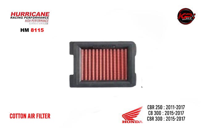 กรองอากาศ HURRICANE FOR HONDA CBR250/300 CB300 (COTTON) HM8115