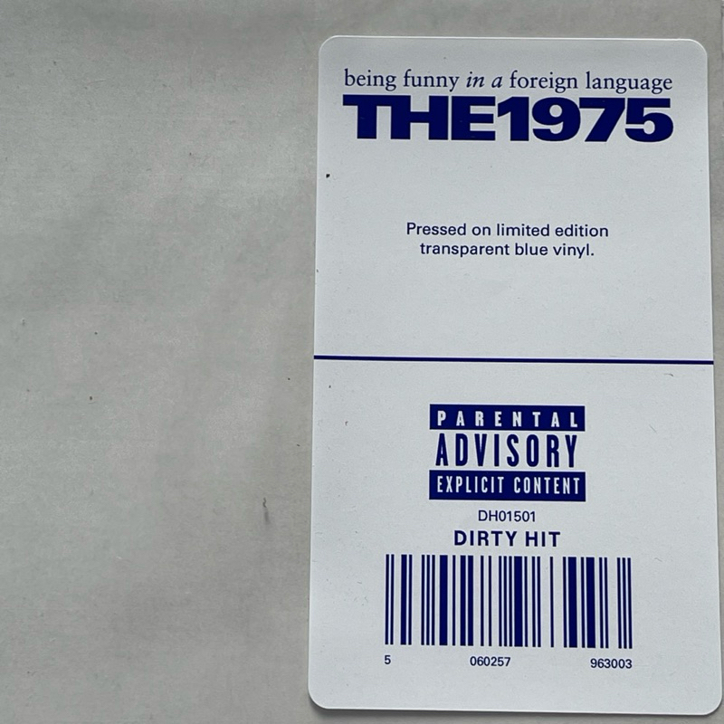 แผ่นเสียง The 1975 Being Funny In A Foreign Language **Transparent Blue Vinyl, LP, Album, Canada มือหนึ่ง