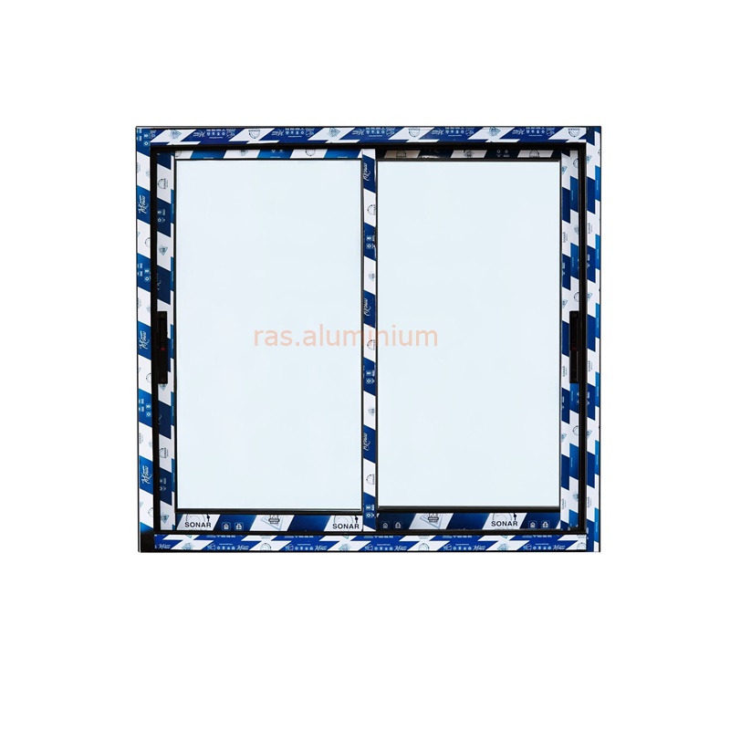 หน้าต่างบานเลื่อน 140 x110 สีดำ ชุดสำเร็จ