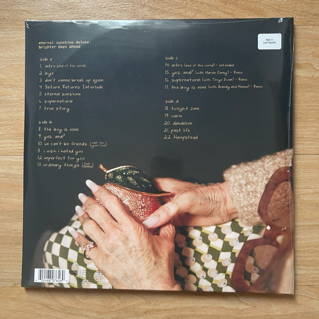 แผ่นเสียง Ariana Grande Eternal Sunshine Deluxe: Brighter Days Ahead 2 x Vinyl,Translucent Marble ,มือหนึ่ง ซีล