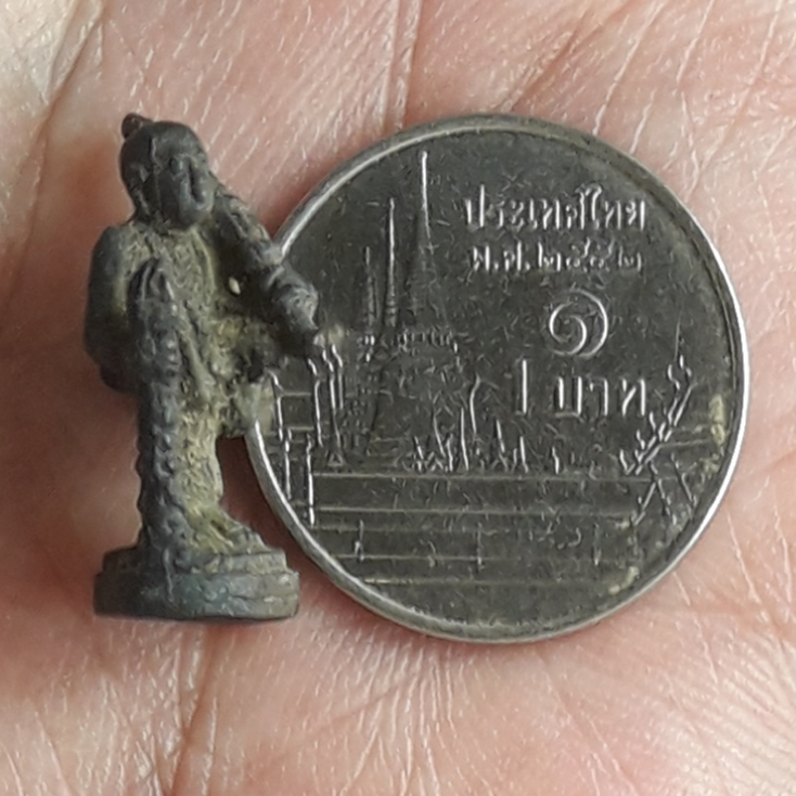 รูปหล่อลอยองค์ พระสิวลีจิ๋ว เนื้อโลหะ ไม่ทราบที่