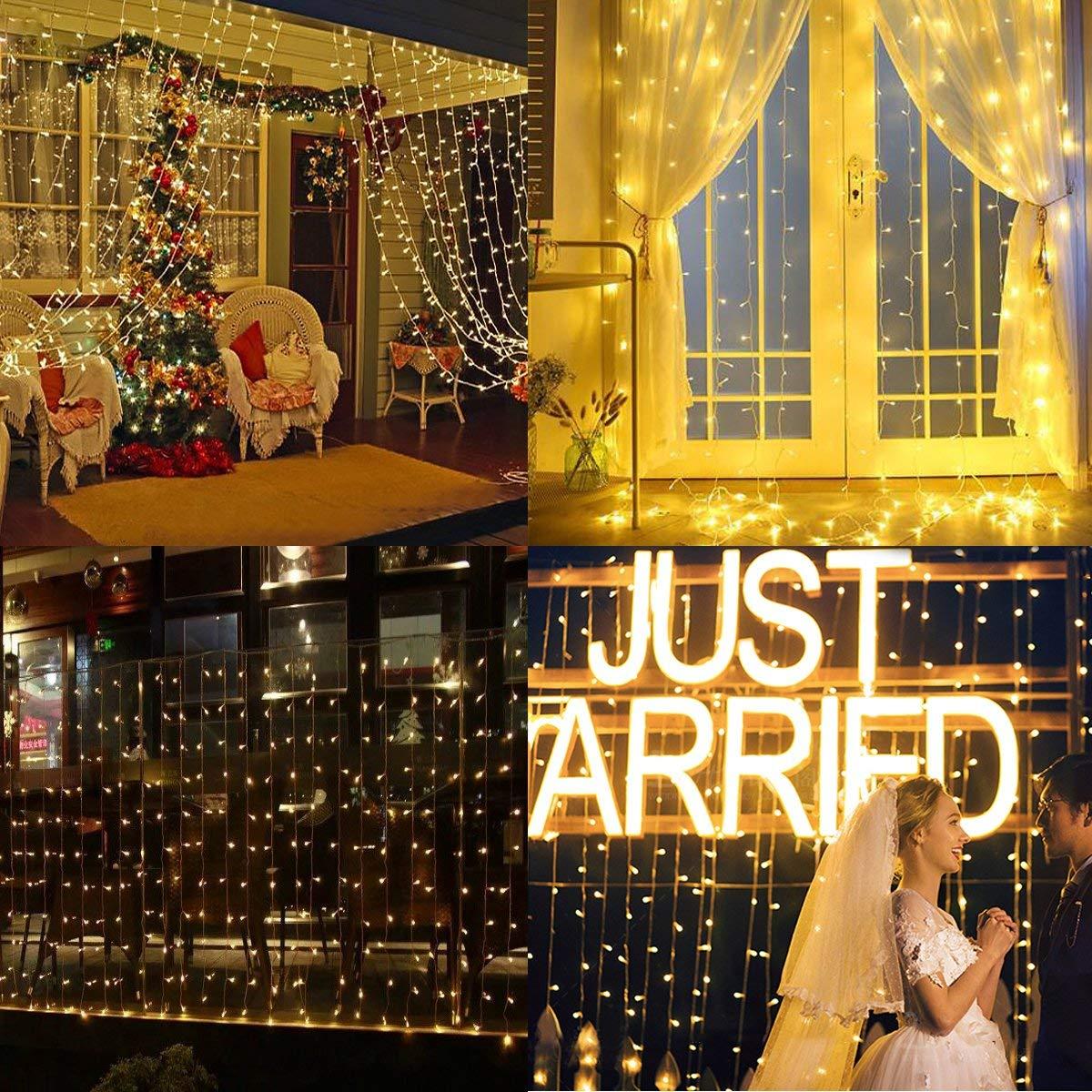 ม่านไฟประดับ led ขนาด 3x3 เมตร เเสงวอร์มไวท์(warmwhite) รุ่นไฟนิ่ง ให้สีสันสวยงามสำหรับตกเเต่งสถานที่ แต่งห้องนอน ห้องนั่งเล่น หรือจะนำไฟเป็นพร็อพแต่งร้าน งานเทศกาลปีใหม่ คริสมาส จำนวน 1 ชิ้น