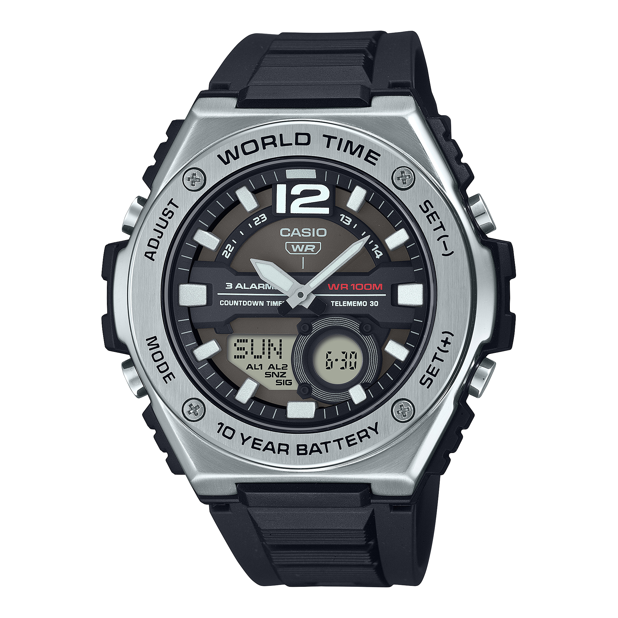 MWQ-100-1AV | ระบบผสมอะนาล็อก-ดิจิตอล | Dress | นาฬิกา