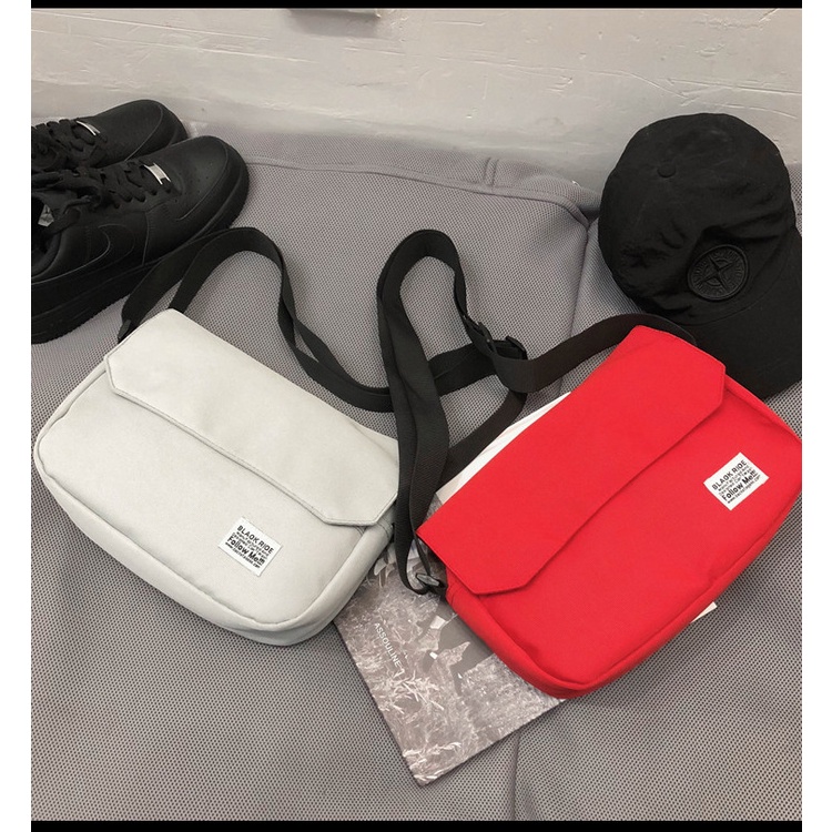 มาใหม่! NY38 กระเป๋าสะพายข้าง สีแดง สวยเท่ ผ้า Nylon กันน้ำ ผู้ชาย ผู้หญิง สวยๆ