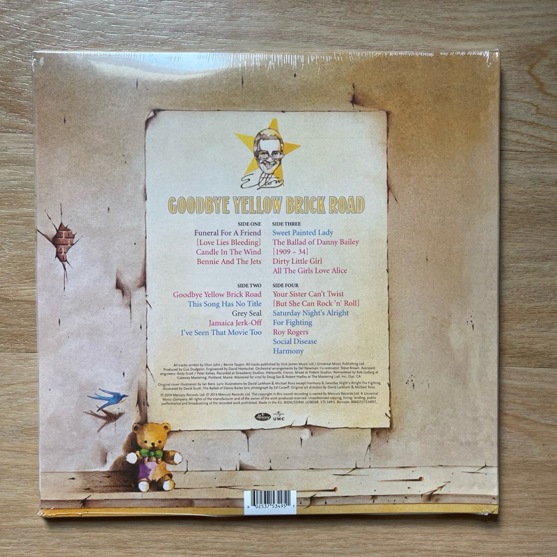 แผ่นเสียง Elton John Goodbye Yellow Brick ,2 x Vinyl, LP, Album, Remastered, Trifold,EU มือหนึ่ง ซีล