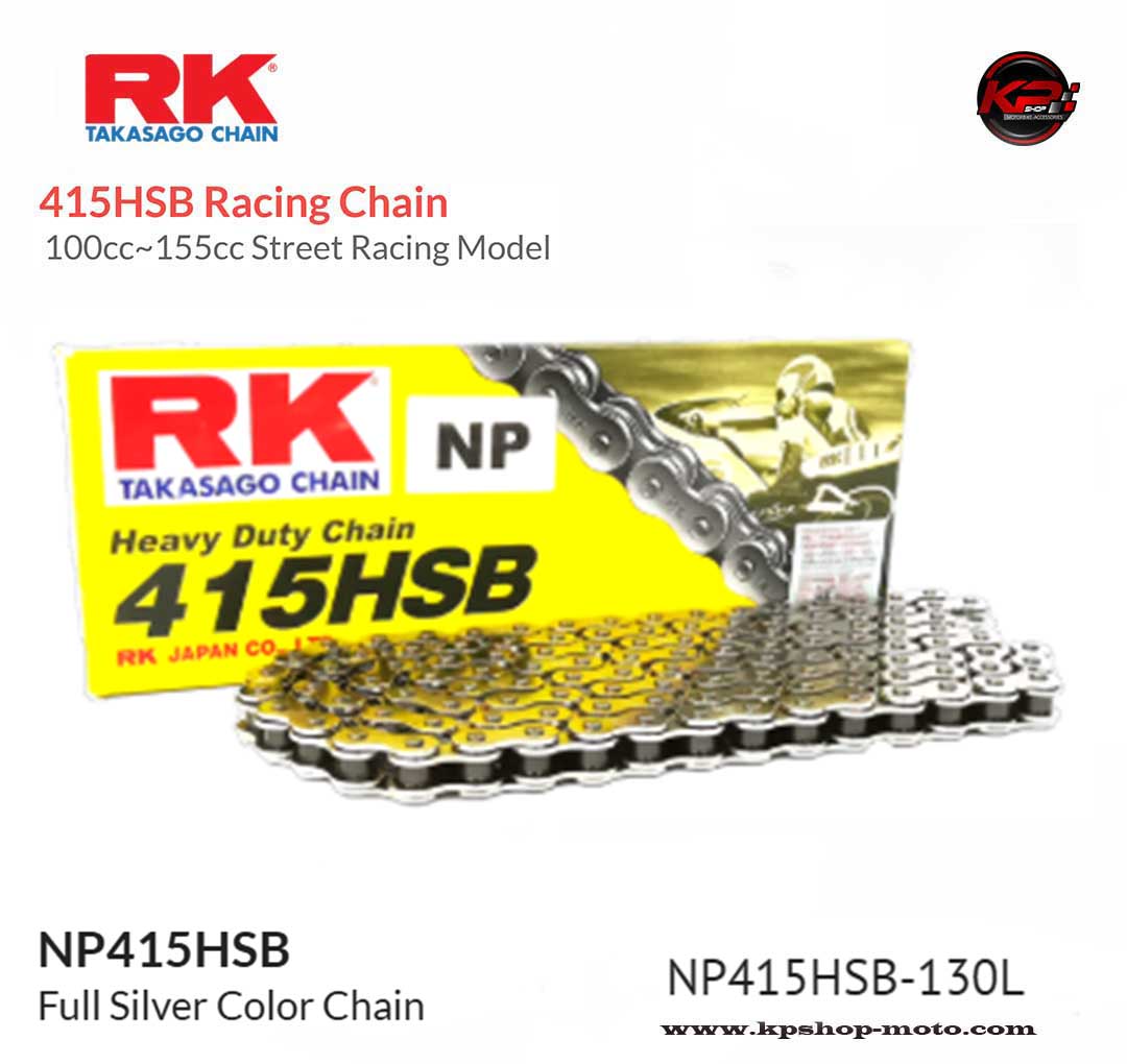 โซ่ RK 415 สีเงิน NP415HSB 130L NON RING (Full Silver Color Chain)