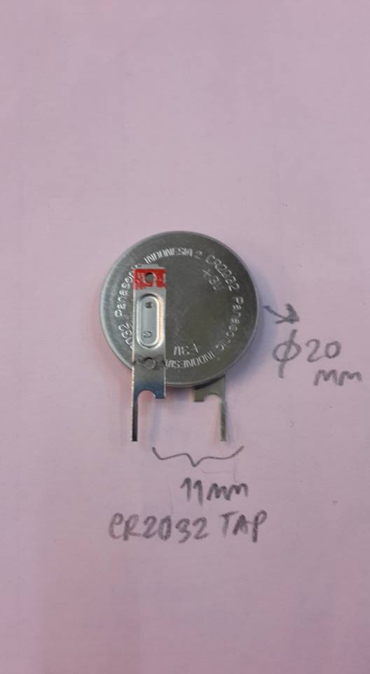 CR2032TAPมีขา2ขาถ่าน3VLithium Battery for Memory Back Up,3V,220mAh