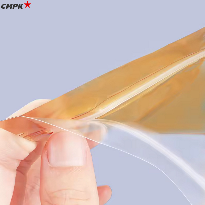 ถุงซิป สีทอง หน้าใส หลังทอง ตั้งได้ ใสวิ้ง สำหรับใส่ขนม ของกิน ผลไม้อบแห้ง (50 ใบ)