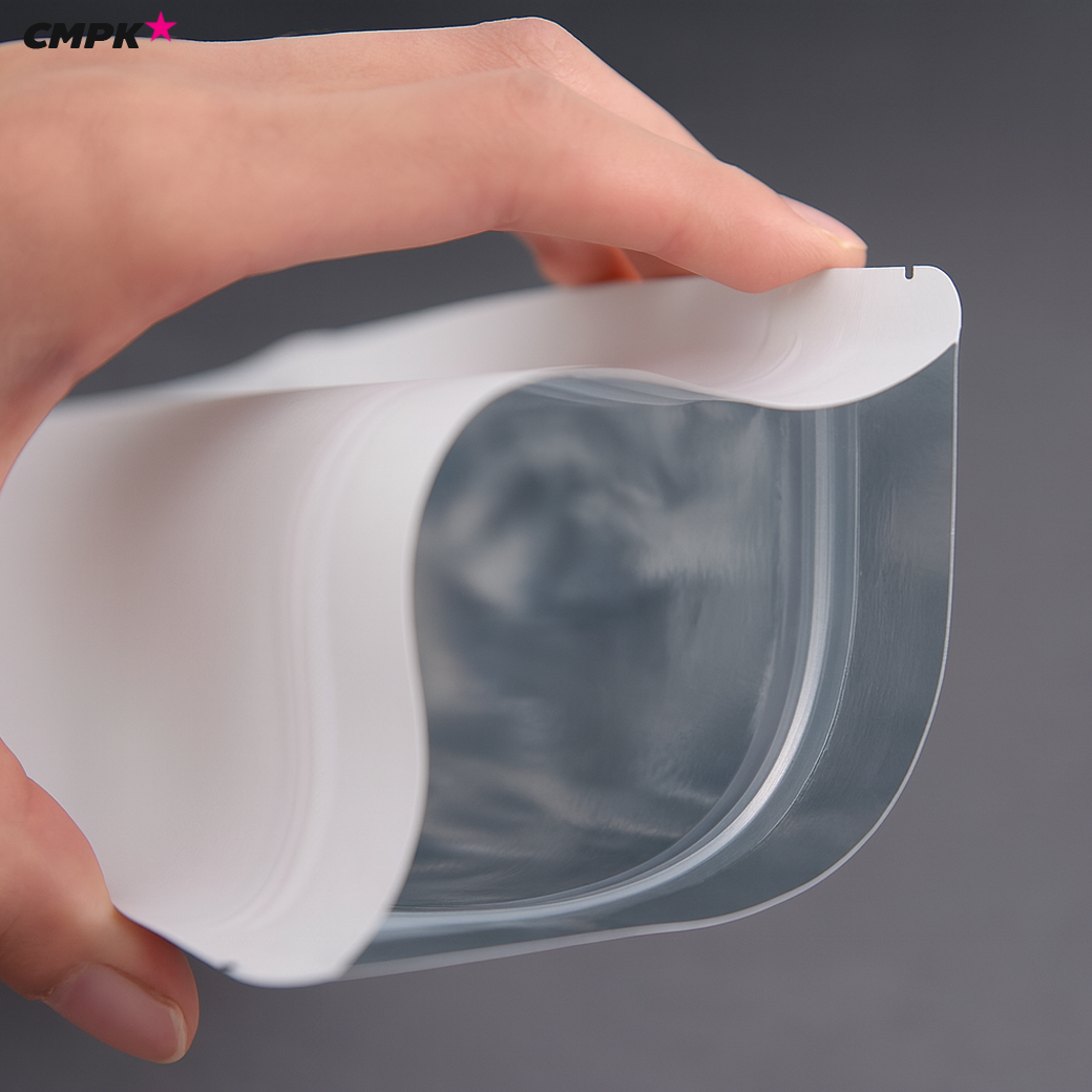 (50ใบ) ถุงคราฟท์ มีซิป สีขาว/น้ำตาล ตั้งได้ ด้านในเป็นฟอยล์กันชื้น ป้องกันอากาศได้ดี