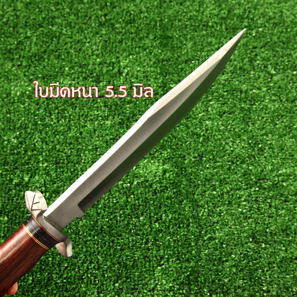 US-21 อุปกรณ์อเนกประสงค์ เดินป่า แคมปิ้ง ใบมีด D2 แฮนด์เมด 15 นิ้วด้ามทำจากไม้ธรรมชาติจริง 1 850 กรัม Brown 15 นิ้ว