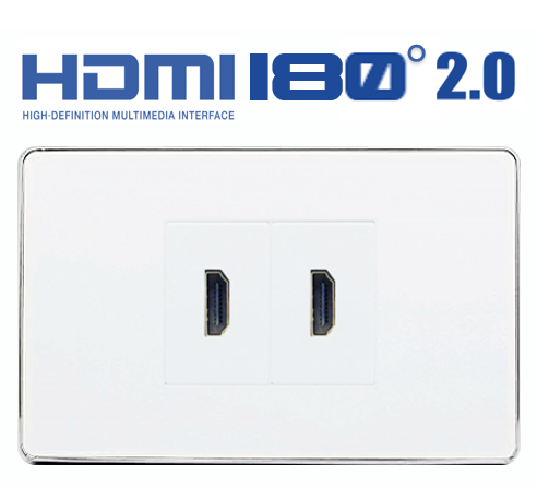Wall Plate HDMI 180 (ขอบเงา)(2ช่อง)