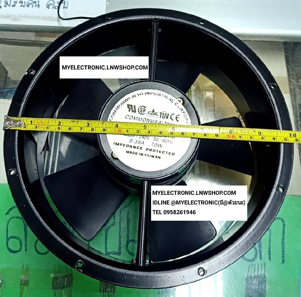 ขาย พัดลม10นิ้วกลม , พัดลม220V0.35A 75W พัดลม ใบพลาสติก รุ่น FP-25489-S1-B ขนาด เส้นผ่านศูนย์กลาง255มม.หนา90มม. 255×90MM. ยี่ห้อ COMMONWEALTH ROTARY FAN ราคาตัวละ บาท