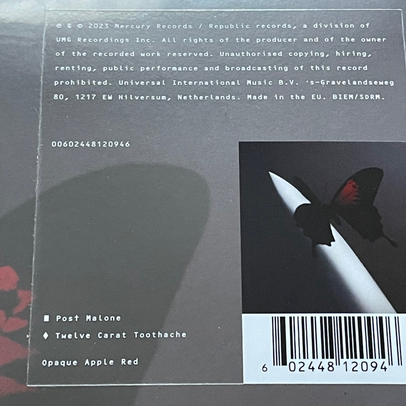 แผ่นเสียง Post Malone - Twelve Carat Toothache ,2 x Vinyl, Limited Edition, Opaque Apple Red แผ่นเสียงมือหนึ่ง ซีล