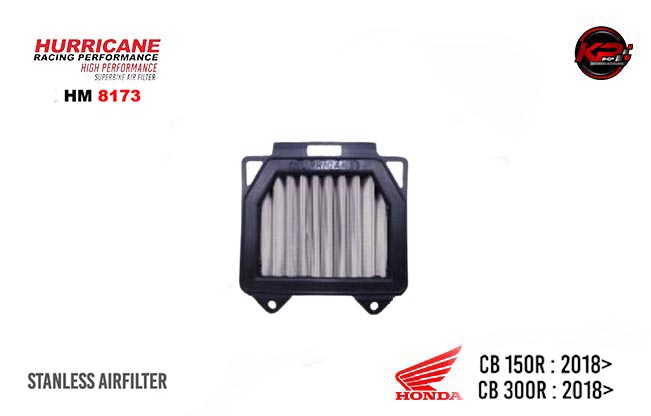 กรองอากาศ HURRICANE FOR HONDA CB150R/300R 2018+ (STANLESS) HM8173