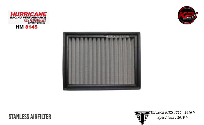กรองอากาศ HURRICANE FOR TRIUMPH THRUXTON R/RS / SPEED TWIN (STANLESS) HM8145