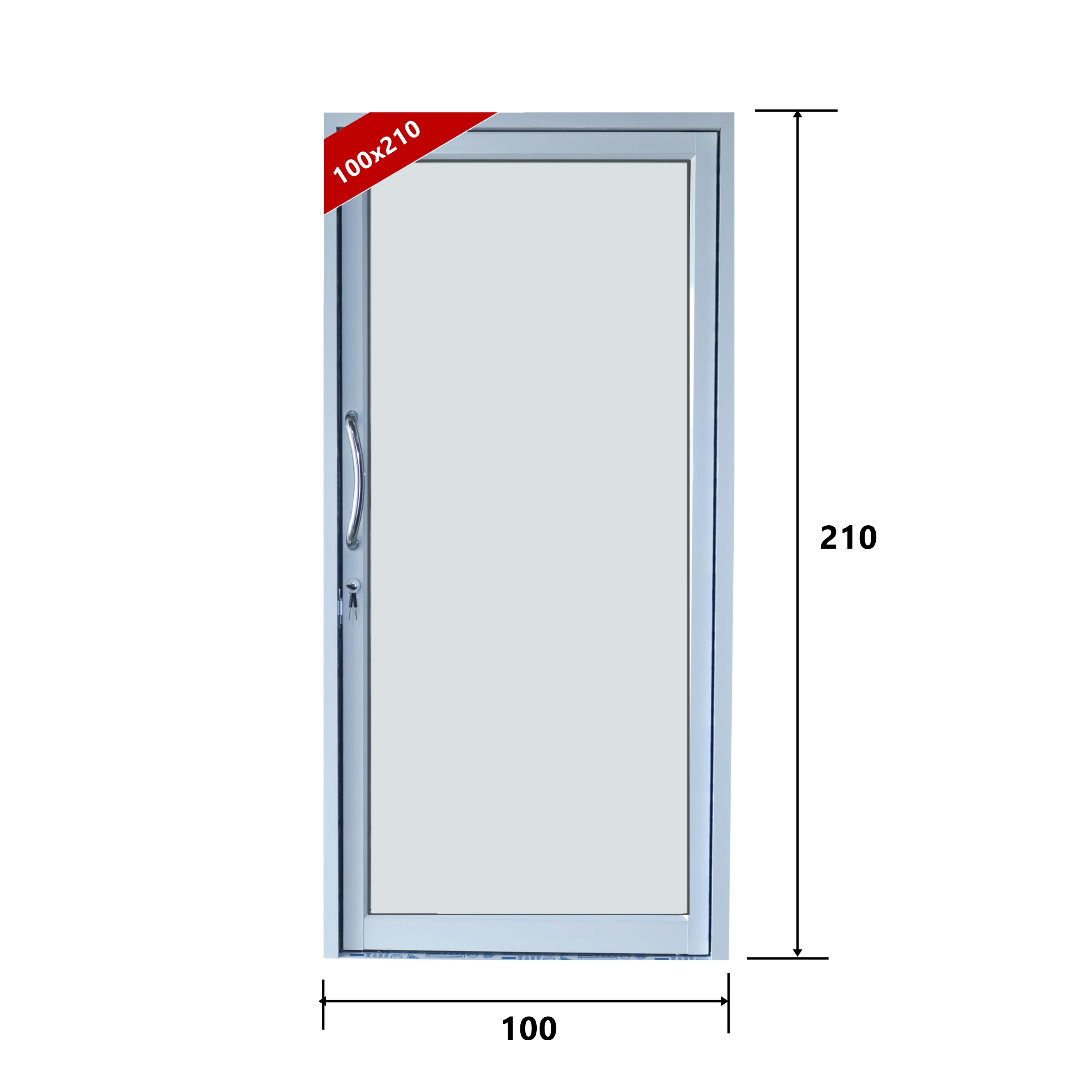 ประตูบานสวิง สีอบขาว 100x210ชุดสำเร็จ