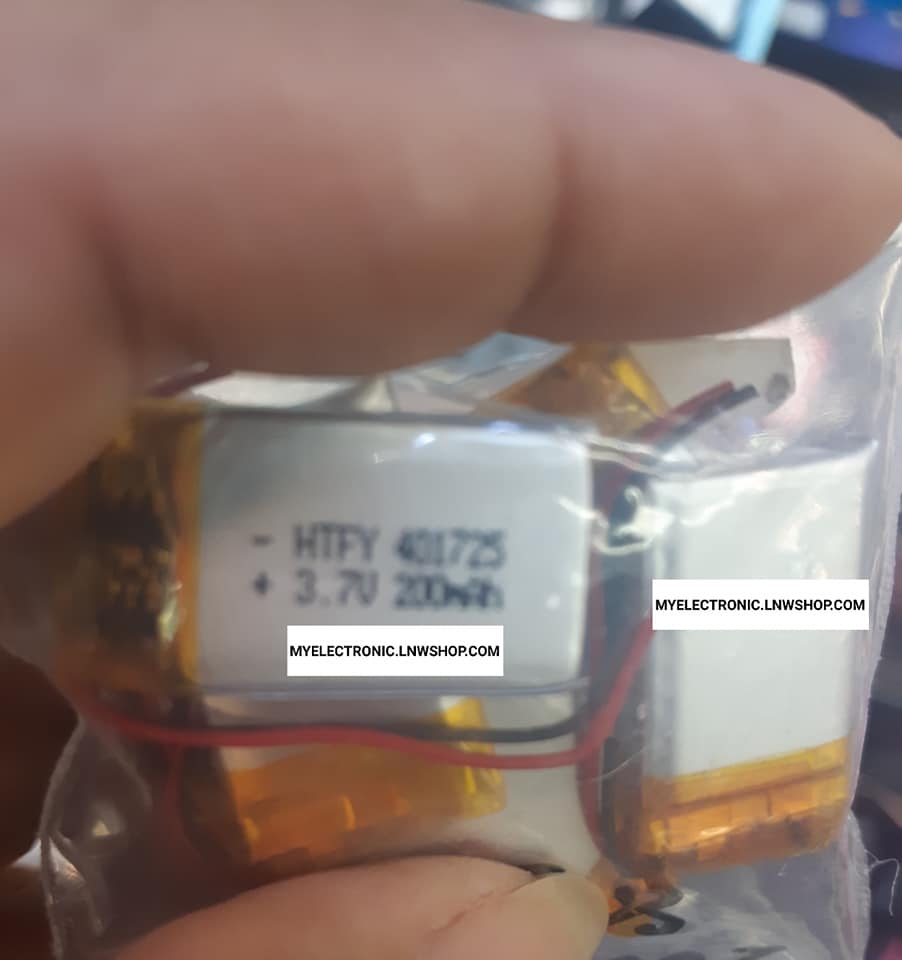 ขาย แบตเตอรี่3.7V200mAH รุ่น HTFY401725 ถ่าน3.7V200mAHรุ่นHTFY401725 ราคาตัวละ . . บาท มีหน้าร้านอยู่บ้านหม้อ กรุงเทพ ส่งของเร็ว มาซื้อหน้าร้านได้