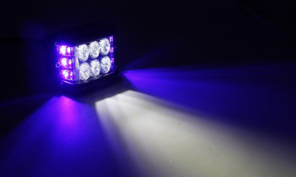 ไฟสปอร์ตไลท์ ไฟหน้ารถ ไฟฉุกเฉินติดรถยนต์ 36 Watt 12V-24V เเสงขาว ไฟด้านข้างมีให้เลือก แดง น้ำเงิน ส้ม ใช้สำหรับไฟรถยนต์ ไฟรถมอเตอร์ไซต์ บิ๊กไบค์ ATV สว่างมาก งานพรีเมี่ยม รุ่น TRI ROW SPOT BEAN LIGHT BAR 36W จำนวน 1 ชิ้น