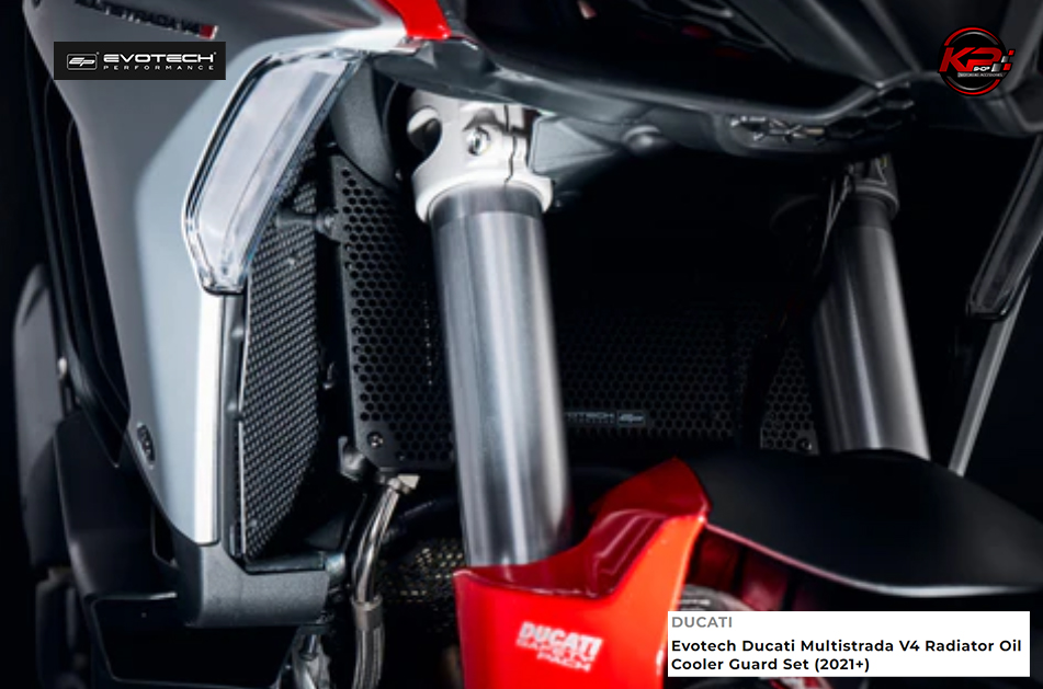 การ์ดหม้อน้ำ การ์ดออยส์ Evotech Ducati Multistrada V4 Radiator Oil Cooler Guard Set (2021+)
