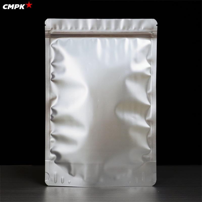 ถุงอลูมิเนียมฟอยล์ ทึบแสง ตั้งได้ ขอบโค้ง ติดซิป (50 ใบ) Aluminum Foil Zip bag