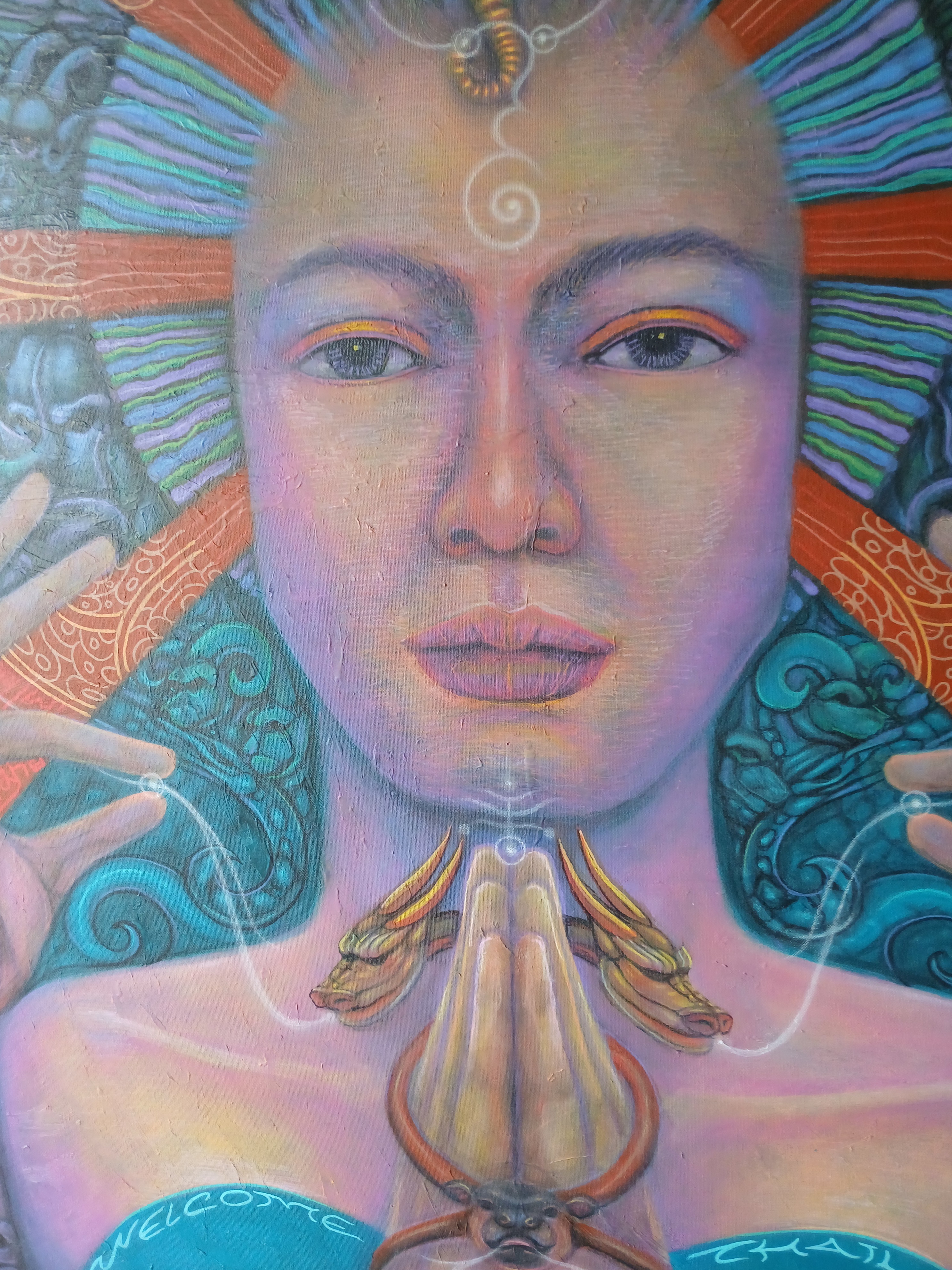 "เพลงชาติ" สีอะครีลิค บนเฟรมผ้าใบ ขนาด 130 cm. x 150 cm.